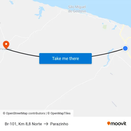 Br-101, Km 8,8 Norte to Parazinho map