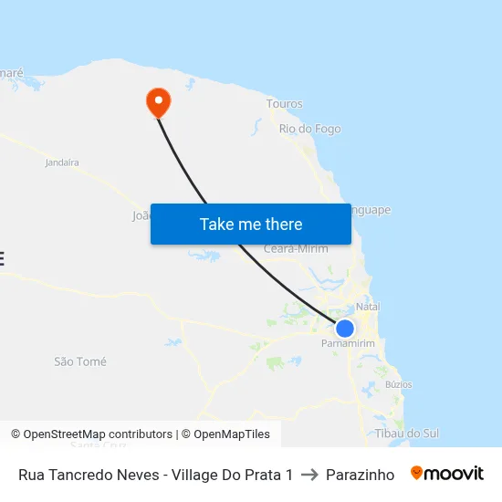 Rua Tancredo Neves - Village Do Prata 1 to Parazinho map