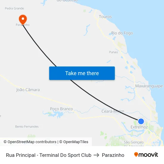 Rua Principal - Terminal Do Sport Club to Parazinho map
