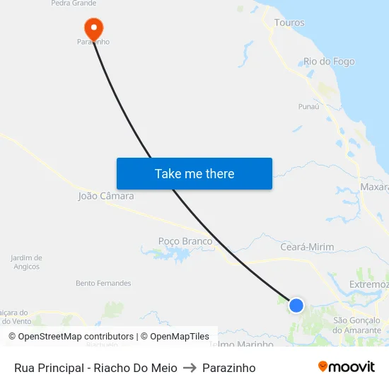 Rua Principal - Riacho Do Meio to Parazinho map
