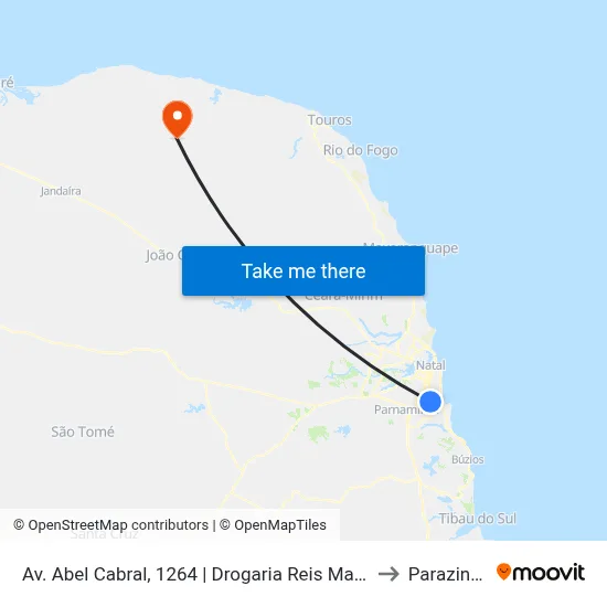 Av. Abel Cabral, 1264 | Drogaria Reis Magos to Parazinho map