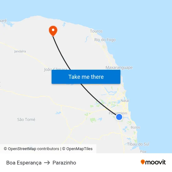 Boa Esperança to Parazinho map