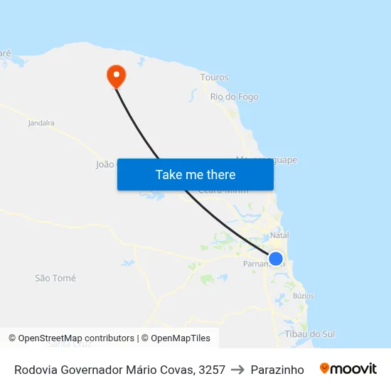 Rodovia Governador Mário Covas, 3257 to Parazinho map