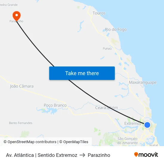 Av. Atlântica | Sentido Extremoz to Parazinho map