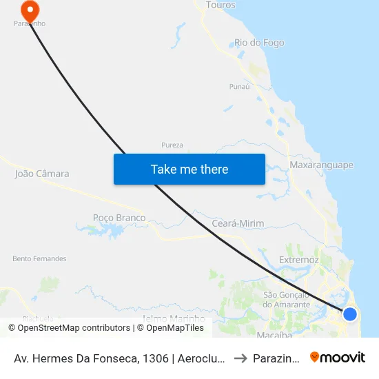 Av. Hermes Da Fonseca, 1306 | Aeroclube to Parazinho map