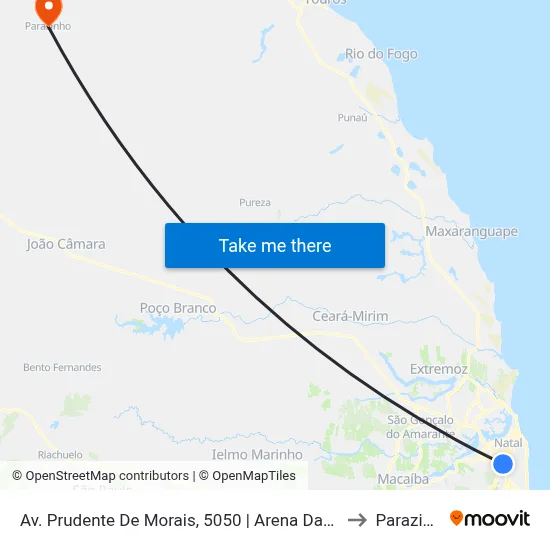 Av. Prudente De Morais, 5050 | Arena Das Dunas to Parazinho map