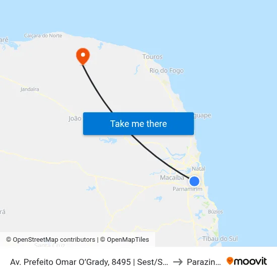 Av. Prefeito Omar O’Grady, 8495 | Sest/Senat to Parazinho map