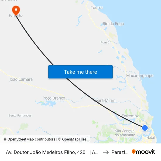 Av. Doutor João Medeiros Filho, 4201 | Antiga Rabelo to Parazinho map