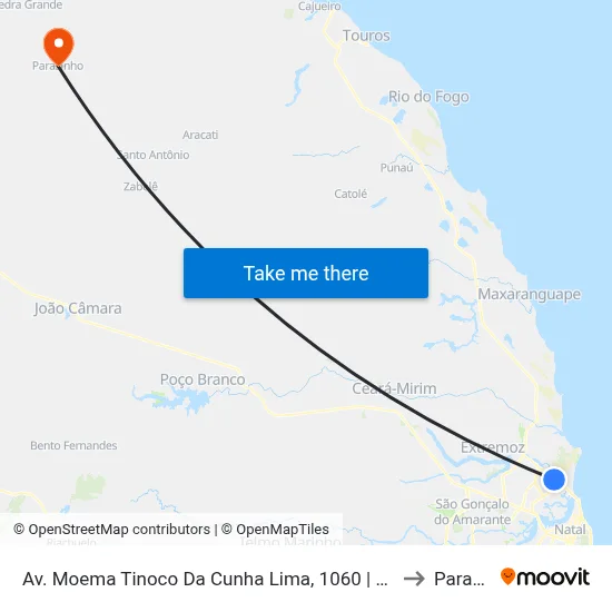 Av. Moema Tinoco Da Cunha Lima, 1060 | Cemitério Do Pajuçara to Parazinho map