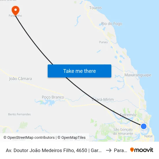 Av. Doutor João Medeiros Filho, 4650 | Garagem Reunidas Transportes to Parazinho map