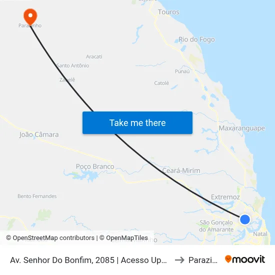 Av. Senhor Do Bonfim, 2085 | Acesso Upa Potengi to Parazinho map