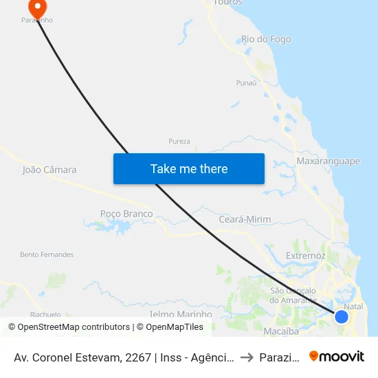 Av. Coronel Estevam, 2267 | Inss - Agência Nazaré to Parazinho map