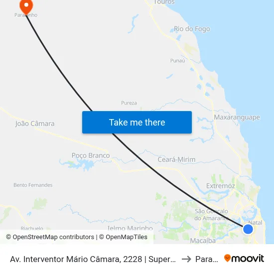 Av. Interventor Mário Câmara, 2228 | Supermercado Super Show Bis to Parazinho map