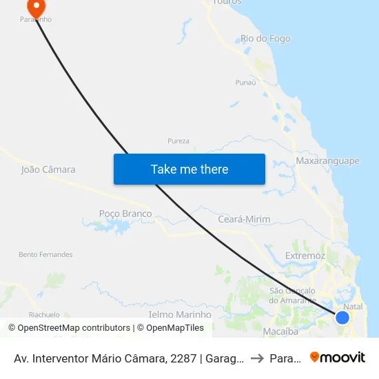 Av. Interventor Mário Câmara, 2287 | Garagem Da Viação Nordeste to Parazinho map