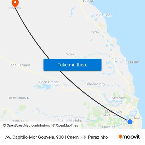 Av. Capitão-Mor Gouveia, 900 | Caern to Parazinho map
