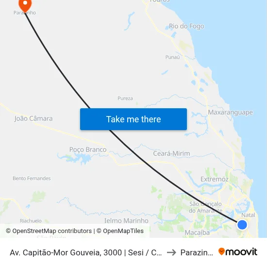 Av. Capitão-Mor Gouveia, 3000 | Sesi / Ceasa to Parazinho map