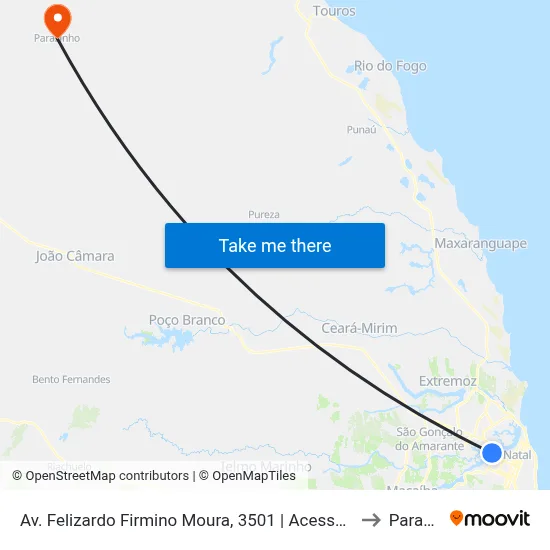 Av. Felizardo Firmino Moura, 3501 | Acesso Ao Bairro Nordeste to Parazinho map