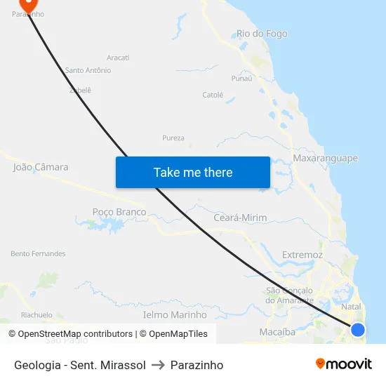 Geologia - Sent. Mirassol to Parazinho map