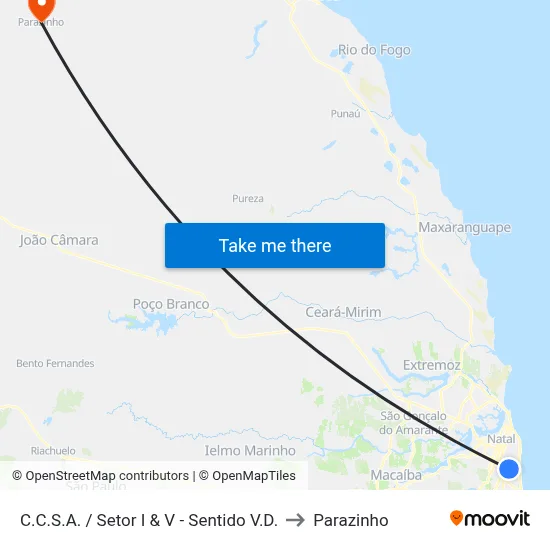 C.C.S.A. / Setor I & V - Sentido V.D. to Parazinho map