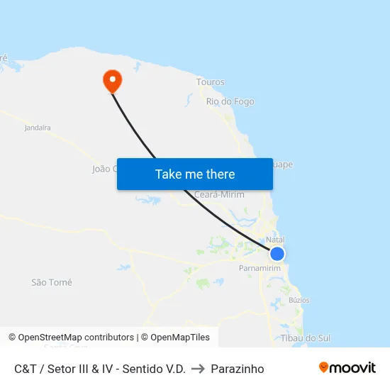 C&T / Setor III & IV - Sentido V.D. to Parazinho map