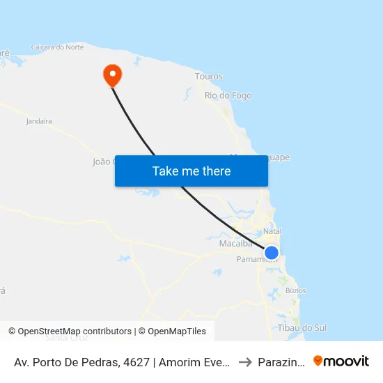 Av. Porto De Pedras, 4627 | Amorim Eventos to Parazinho map