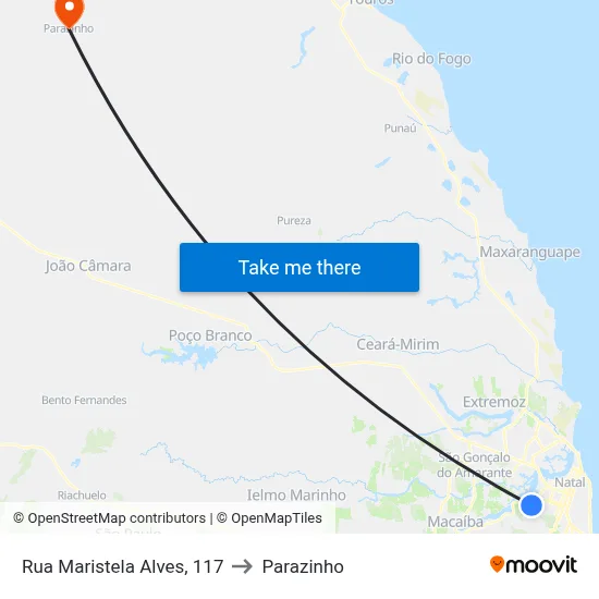 Rua Maristela Alves, 117 to Parazinho map