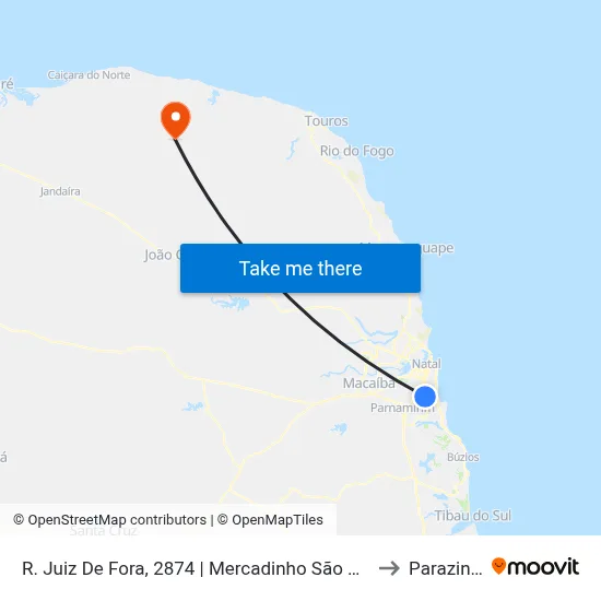 R. Juiz De Fora, 2874 | Mercadinho São Marcos to Parazinho map