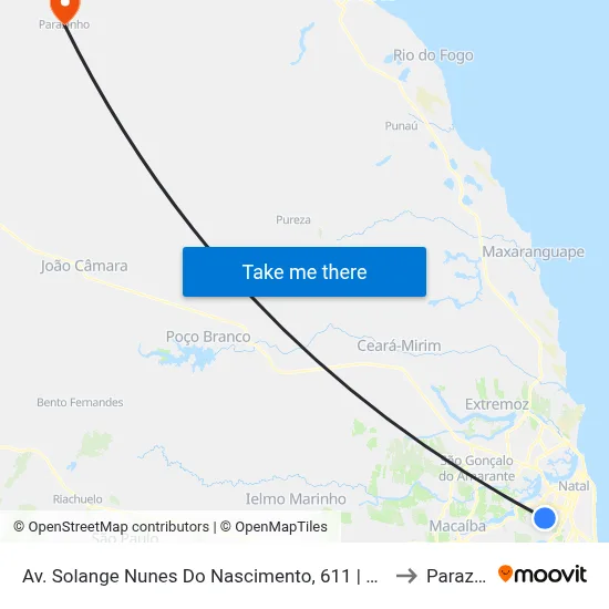 Av. Solange Nunes Do Nascimento, 611 | Mercadinho Real to Parazinho map
