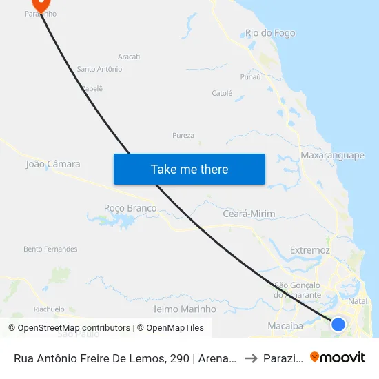 Rua Antônio Freire De Lemos, 290 | Arena Society Dore to Parazinho map