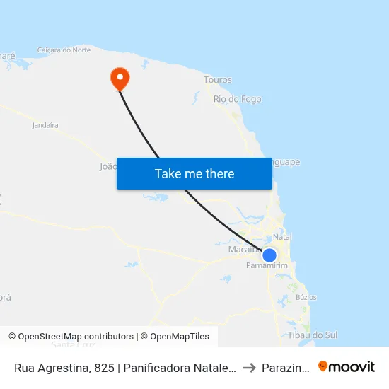 Rua Agrestina, 825 | Panificadora Natalense to Parazinho map