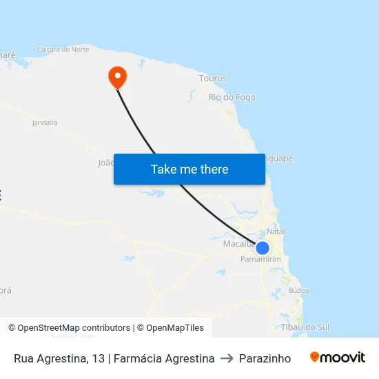 Rua Agrestina, 13 | Farmácia Agrestina to Parazinho map