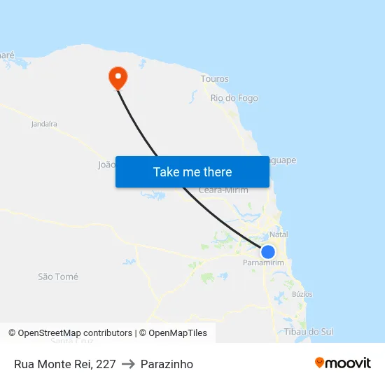 Rua Monte Rei, 227 to Parazinho map