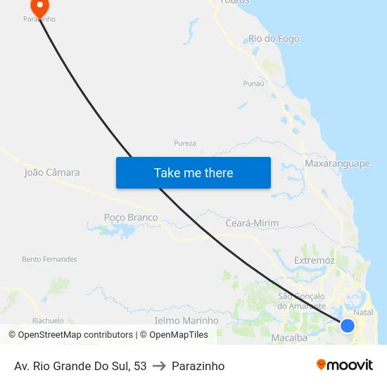 Av. Rio Grande Do Sul, 53 to Parazinho map