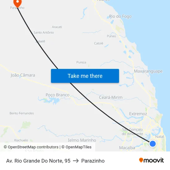 Av. Rio Grande Do Norte, 95 to Parazinho map