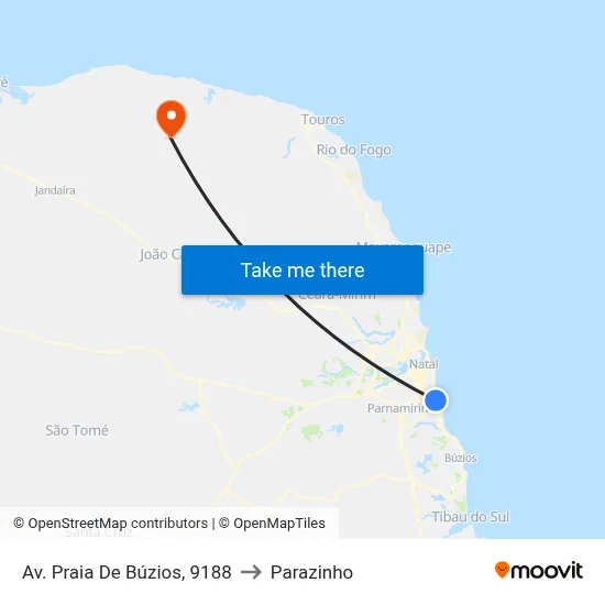 Av. Praia De Búzios, 9188 to Parazinho map