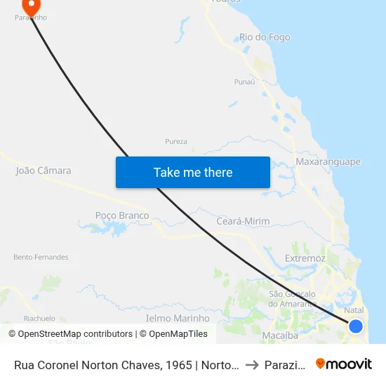 Rua Coronel Norton Chaves, 1965 | Norton Center to Parazinho map
