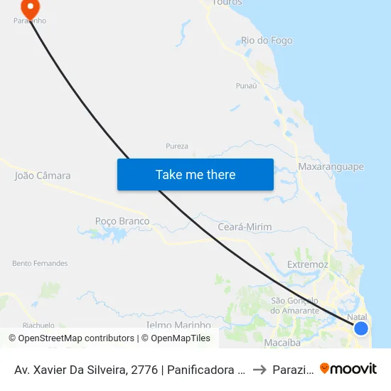 Av. Xavier Da Silveira, 2776 | Panificadora Delícia De Pão to Parazinho map