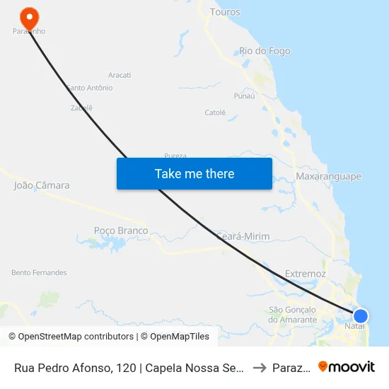Rua Pedro Afonso, 120 | Capela Nossa Senhora De Fátima to Parazinho map