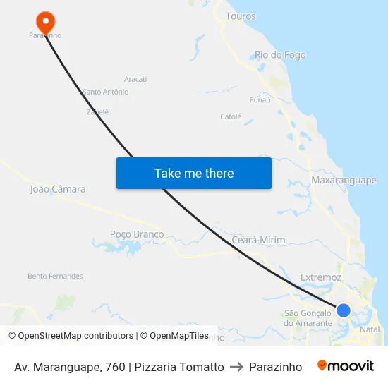Av. Maranguape, 760 | Pizzaria Tomatto to Parazinho map