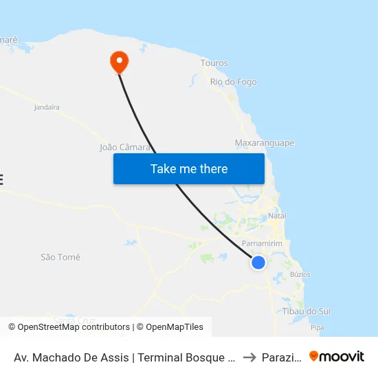 Av. Machado De Assis | Terminal Bosque Das Colinas to Parazinho map