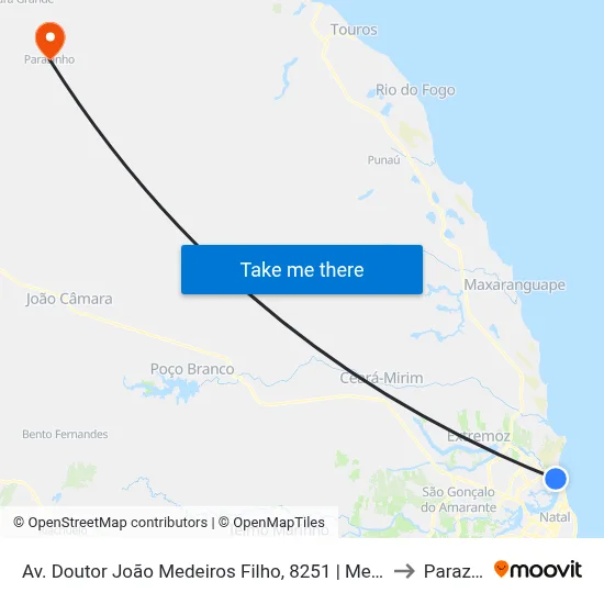 Av. Doutor João Medeiros Filho, 8251 | Mercadinho Bezerra to Parazinho map