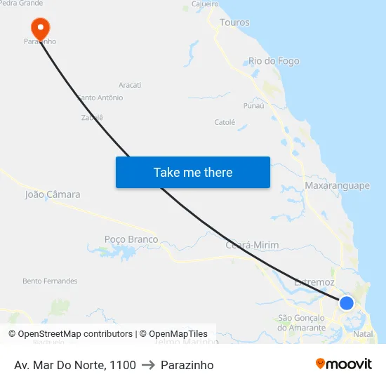 Av. Mar Do Norte, 1100 to Parazinho map