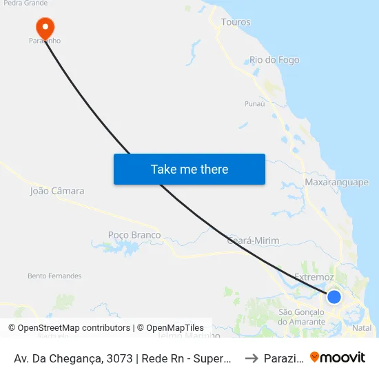 Av. Da Chegança, 3073 | Rede Rn - Supermercado Vollet to Parazinho map