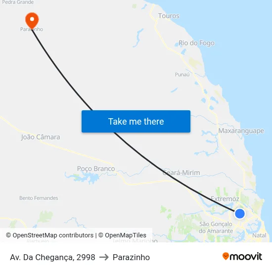 Av. Da Chegança, 2998 to Parazinho map