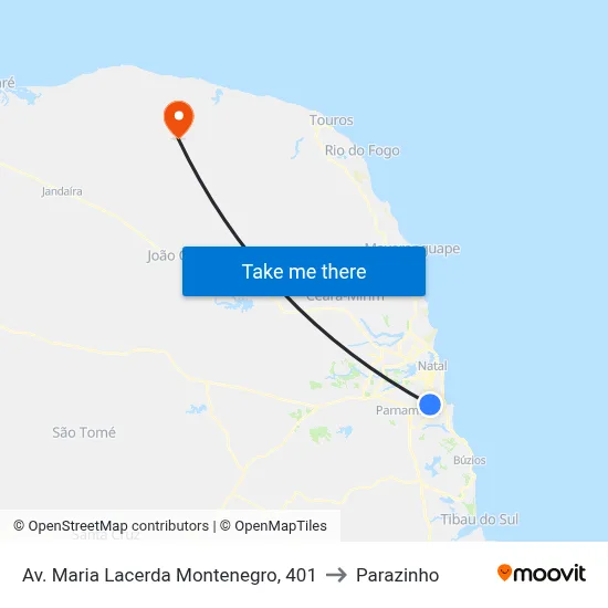 Av. Maria Lacerda Montenegro, 401 to Parazinho map