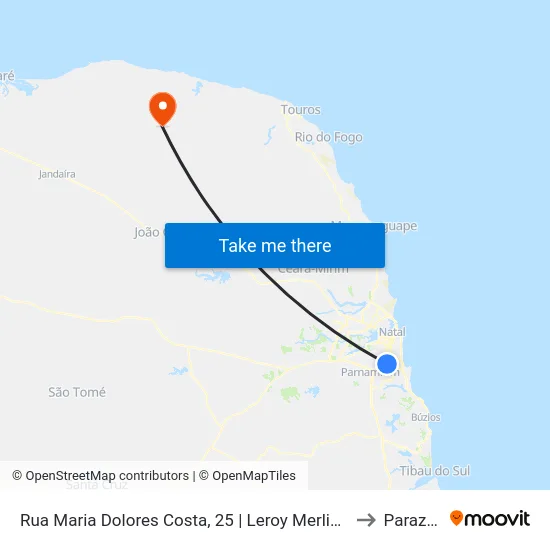 Rua Maria Dolores Costa, 25 | Leroy Merlin / Ápice Motel to Parazinho map