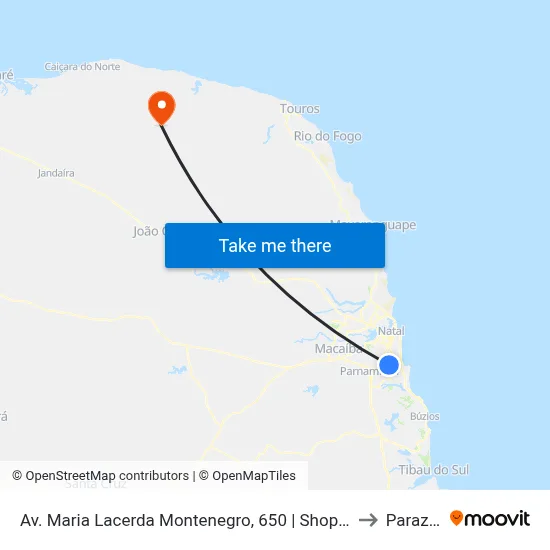 Av. Maria Lacerda Montenegro, 650 | Shopping Reis Magos to Parazinho map