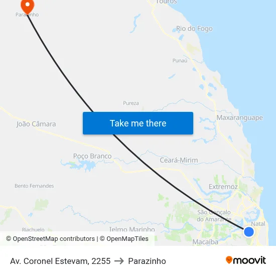 Av. Coronel Estevam, 2255 to Parazinho map