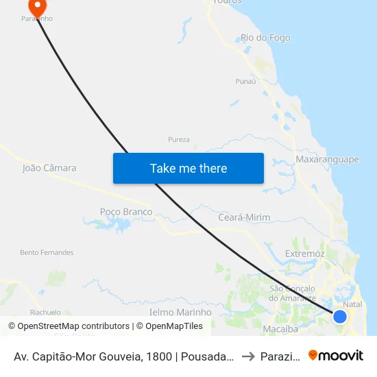 Av. Capitão-Mor Gouveia, 1800 | Pousada Esperança to Parazinho map