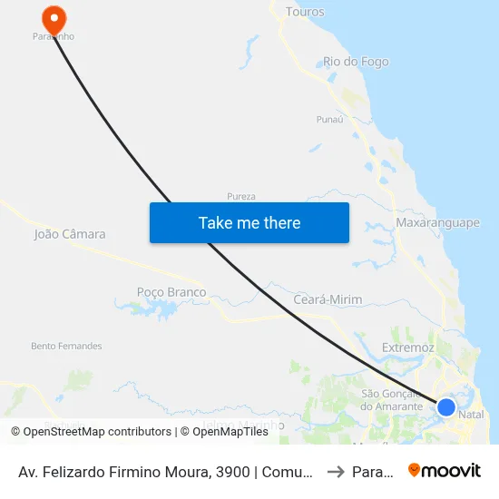 Av. Felizardo Firmino Moura, 3900 | Comunidade Do Mosquito to Parazinho map
